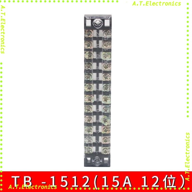 ￼TB-1503 TB1504 TB1506 TB1508 TB1510 TB1512 DualแถวStripสกรู15A 600V￼TERMINAL BLOCKS เทอร์มินัลต่อสาย ขนาด 25A