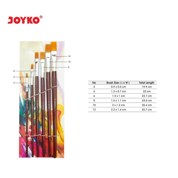 Joyko Br-4 Flat Acrylic Paint Oil Paint แปรงสีน้ํา