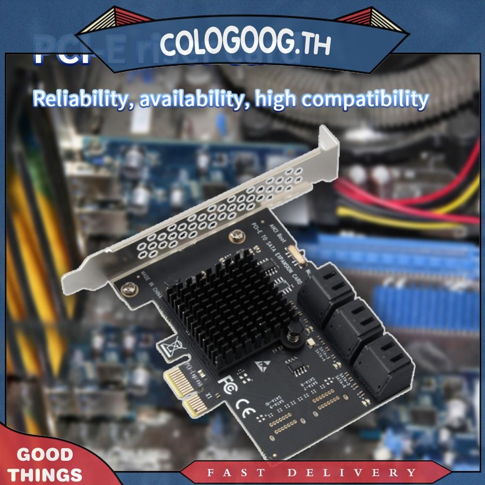 [colog.th] Pci Express 1X ถึง SATA3.0 6 พอร์ต Riser PCI-E X1/X4/X8/X16 PCI-E การ์ดขยาย 6Gbps สําหรับ Windows คอมพิวเตอร์เดสก์ท็อป Extender