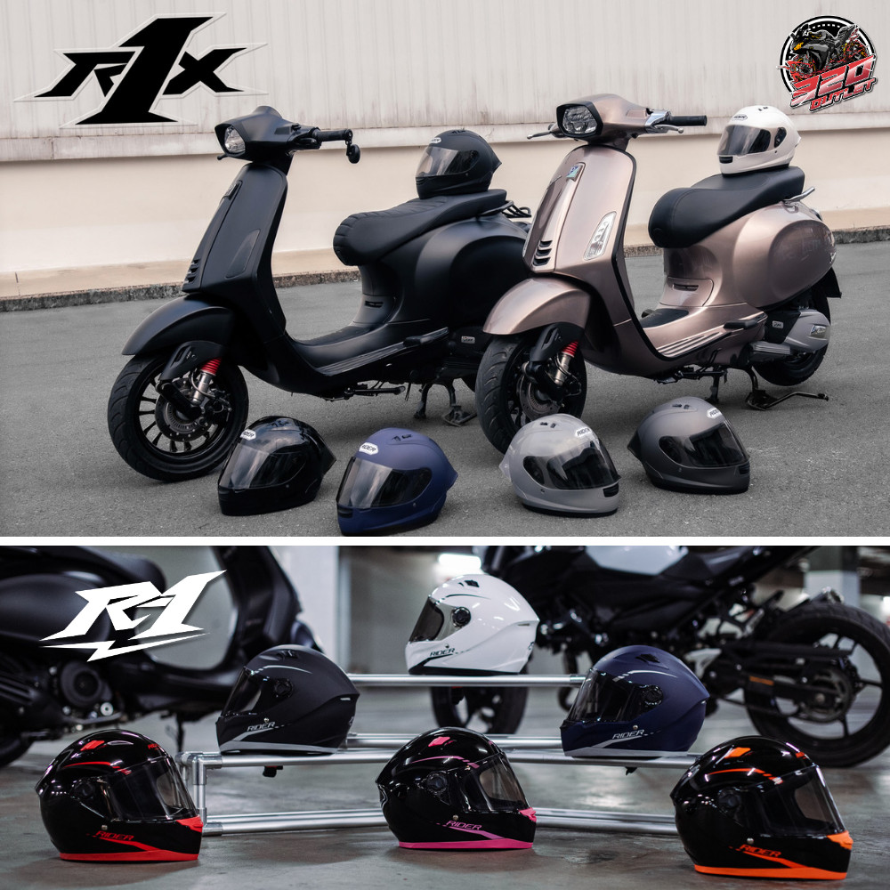 น้ำหนักเบา ทรงสวย !! หมวกกันน็อค RIDER R1 / R1X  320SP OUTLET !!