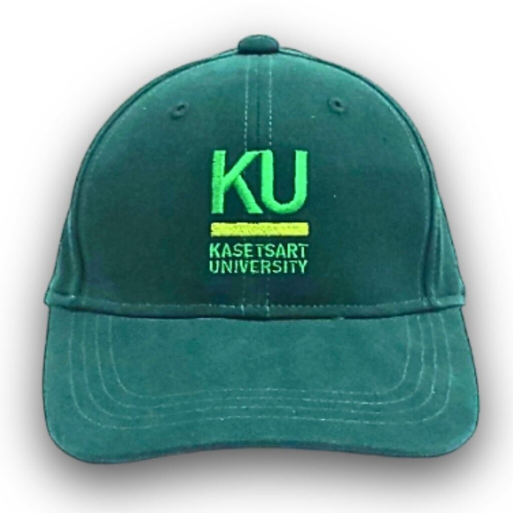 หมวก CAP ผ้าพีท สกรีนโลโก้ KU (สีเขียว)
