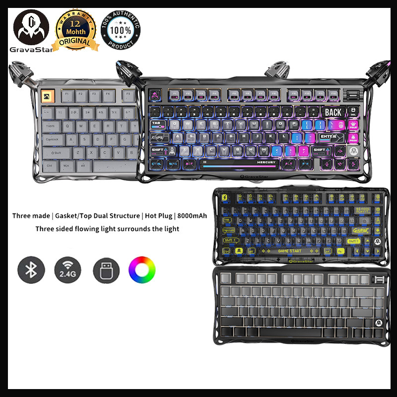Gravastar Gaming Mechanical Keyboard K1 Lite Pro Cocoon Breaking 75 คีย์บอร์ดอลูมิเนียมสามโหมดแป้นพิ