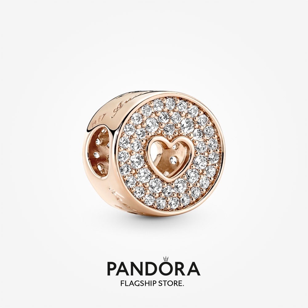 Spot goods P (Andora) charm s925 14K rose gold pavé heart ครบรอบ charm ของขวัญสุภาพสตรี p706