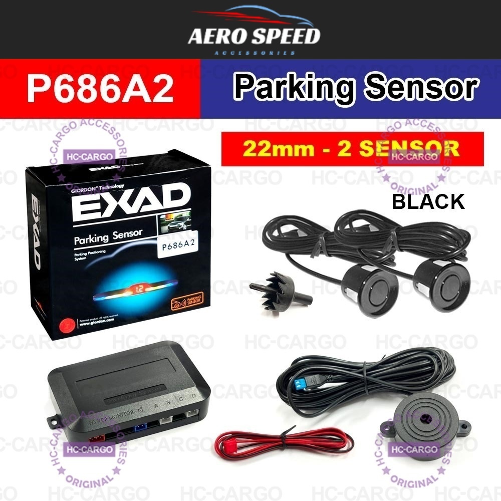 EXAD รถเซ็นเซอร์ที่จอดรถชุด Buzzer 2 เซ็นเซอร์ 22 มม. ย้อนกลับสํารองเรดาร์เสียงแจ้งเตือนตัวบ่งชี้