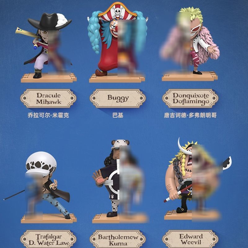 ของแท้ Mighty Jaxx One Piece Semi-Disecting Villain Blind Box Fourth Bullet Generation Clown Boa Han