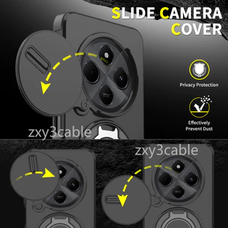 กันกระแทก Push Window สําหรับ Redmi 14C POCO C75 4G 2024 หรูหราแม่เหล็กสําหรับ Redmi14C 14 C XiaomiPOCOC75 C 75 Stand Holder ป้องกันกลับกรณี
