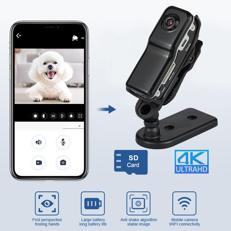 MD80 กล้องบันทึกวิดีโอดิจิทัล DV กล้องดิจิทัลสำหรับกีฬากลางแจ้ง Mini Camera เครื่องบันทึกเสียงขนาดเล็กที่สุด เครื่องวัดระยะทางแบบนิ้วหัวแม่มือ