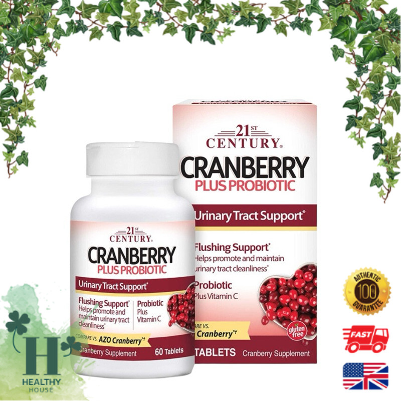 พร้อมส่ง 21st Century Cranberry Plus Probiotic 60 Tablets บำรุงตา สายตา แครนเบอรี่ และโปรไบโอติก