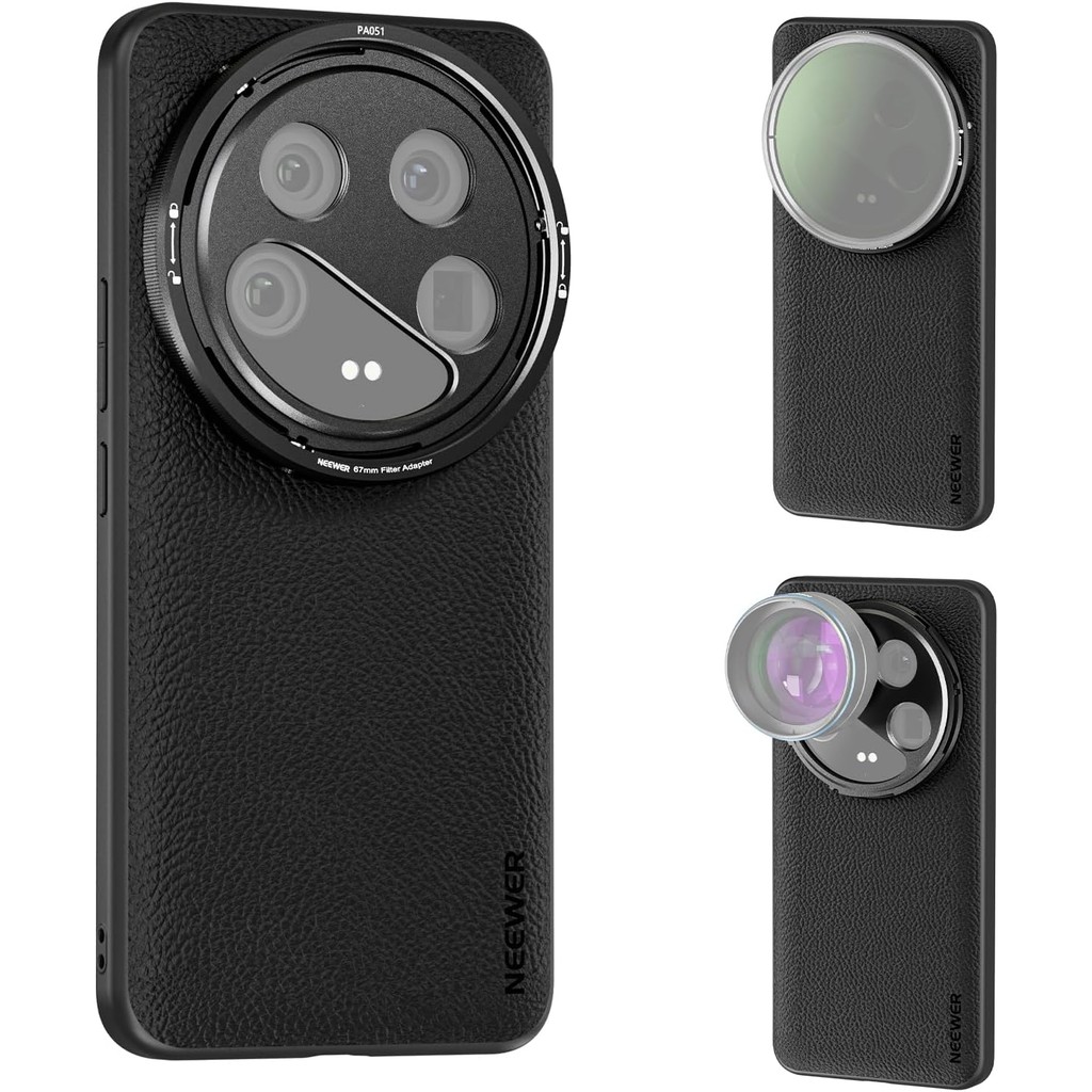 Neewer PA051 เคสสีดําสําหรับ Xiaomi 14 Ultra พร้อมอะแดปเตอร์ 17 มม./67 มม.