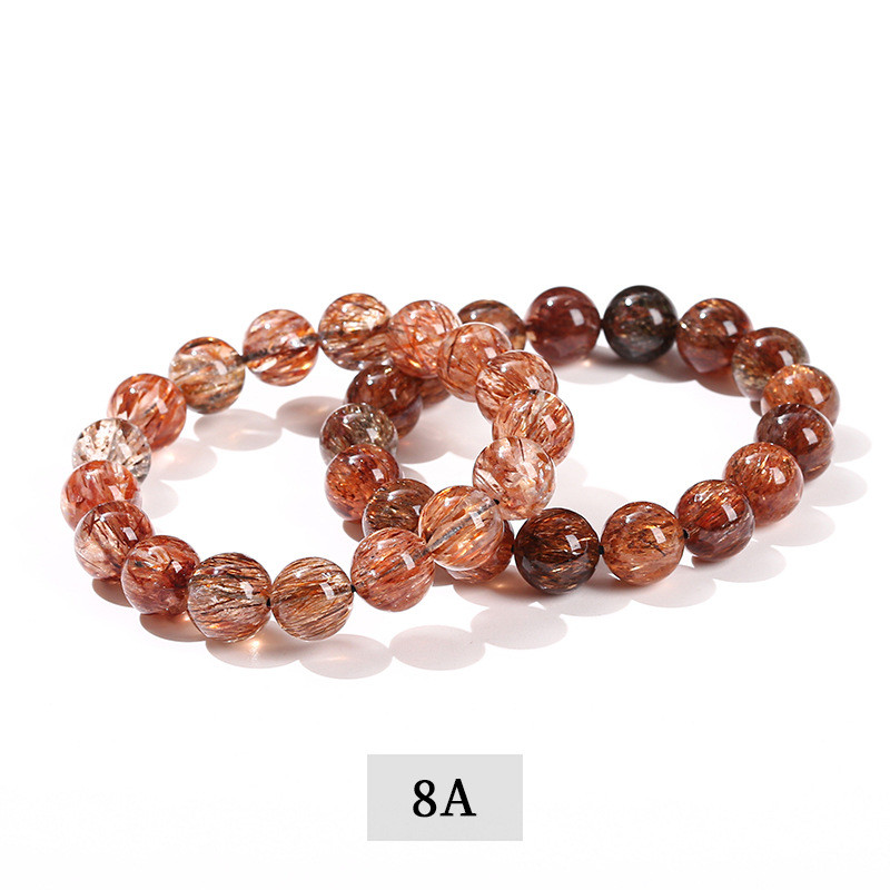 ธรรมชาติสีดําทอง Super Seven สร้อยข้อมือผู้ชายผู้หญิงสไตล์ Mica ผมเต็มคริสตัล Transfer Make Money