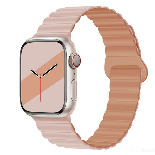 สายซิลิโคนสายแม่เหล็กสําหรับ Apple Watch Series 10 42 มม.46 มม.Ultra 2 49 มม.IWatch 45 มม.44 มม.42 มม.40 มม.41 มม.38 มม.SE Series