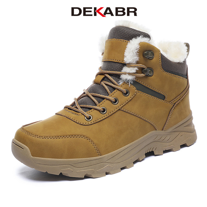 Dekabr รองเท้าบูทหุ้มข้อผู้ชาย Super Warm Snow Boots Winter Plush Non-Slip สบาย Handmade ผู้ชายรองเท