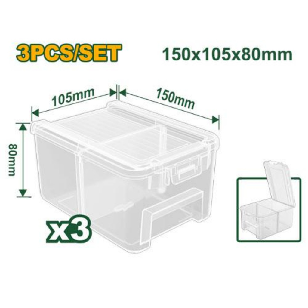 🔥ส่งเร็ว ถูกสุด🔥JADEVER ชุดกล่องใสใส่อะไหล่ 3 ชิ้น รุ่น JDTB8333 (3PCS TRANSPARENT STORAGE BINS SET)