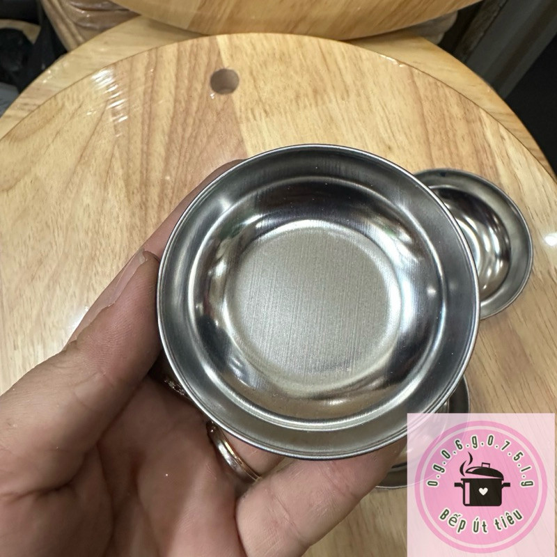 Combo 10c - ชามสแตนเลสสําหรับน้ําจิ้ม, ชามเล็กของ banh beo, 7cm x 1.5cm