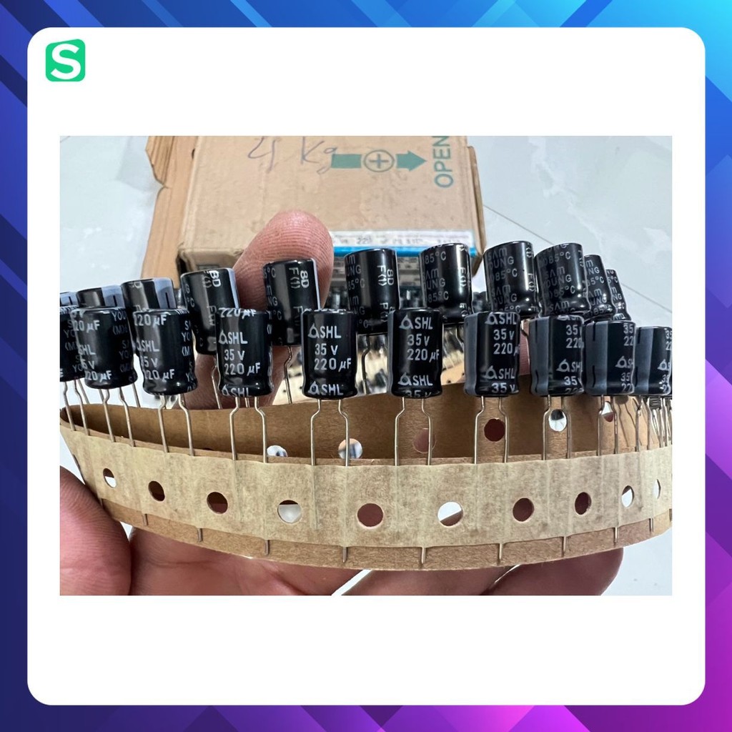 [ 20 ชิ้น ] ของแท้ 35V 220UF CAPACITOR ขนาด: 8x11.5mm SAMYOUNG (35V220UF 35V 220UF35V)