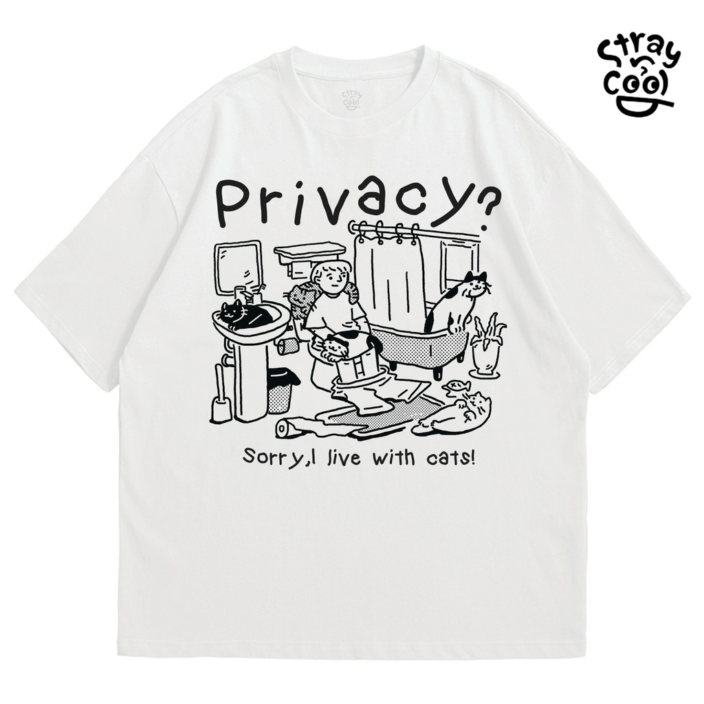 Strayandcool เสื้อยืดโอเวอร์ไซส์ "Privacy ?" Oversized T-shirt