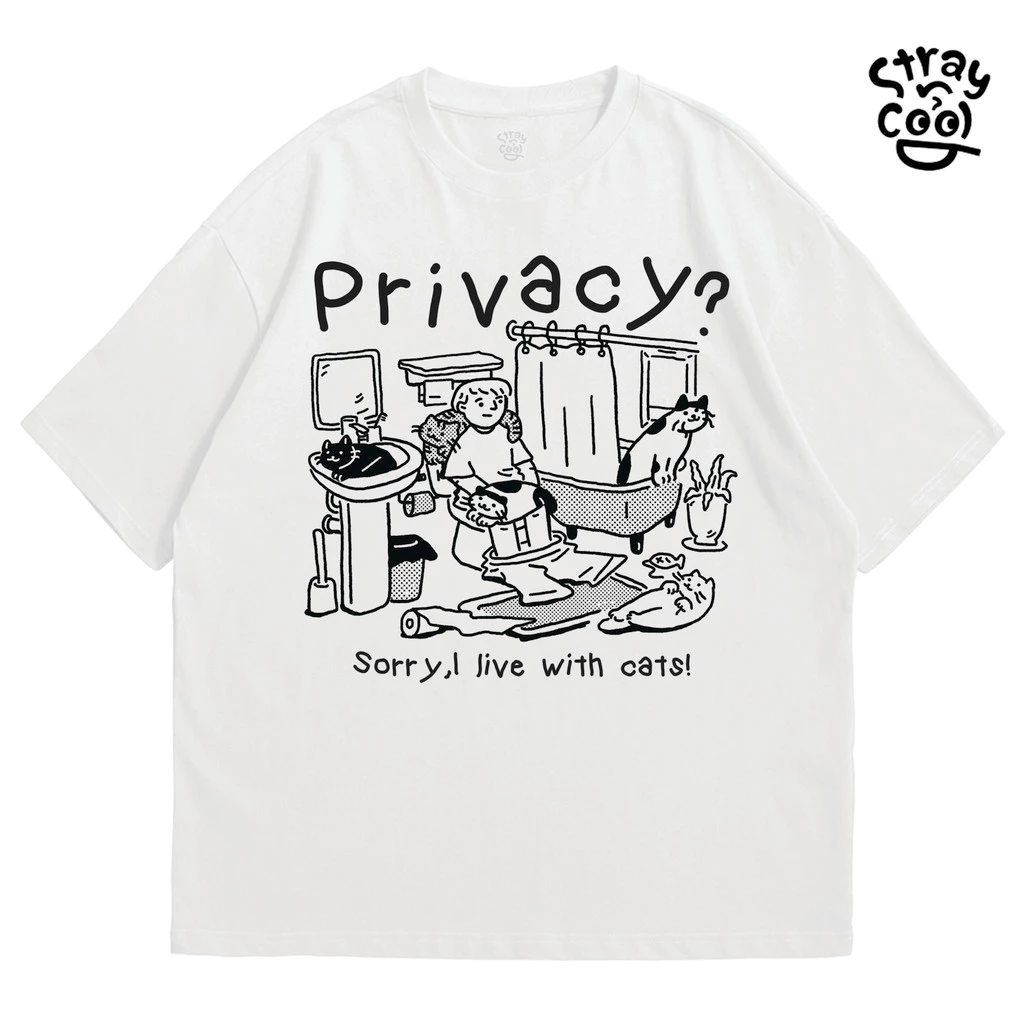 Strayandcool เสื้อยืดโอเวอร์ไซส์ "Privacy ?" Oversized T-shirt