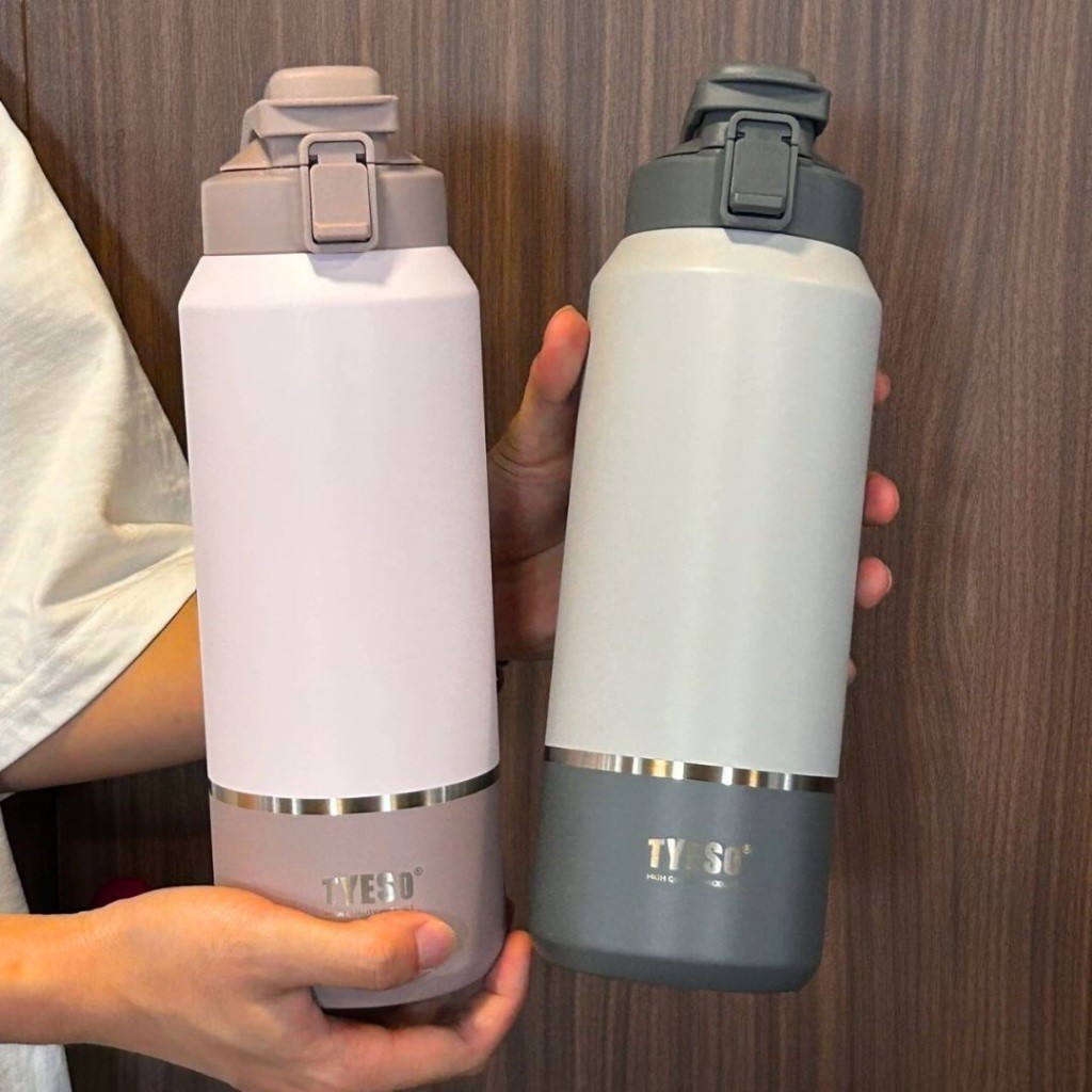 TYESO กระติกน้ำไทโซ แบบสแตนเลส 304 เก็บอุณหภูมิ ร้อน 12ชั่วโมง เย็น 24ชั่วโมง ขนาด 1200ml 1500ml 200