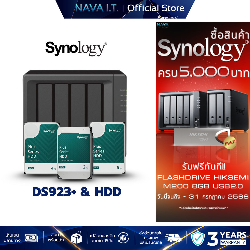 SYNOLOGY DiskStation DS923PLUS (SNG-DS923PLUS) (แพลตฟอร์มพื้นที่จัดเก็บข้อมูล)