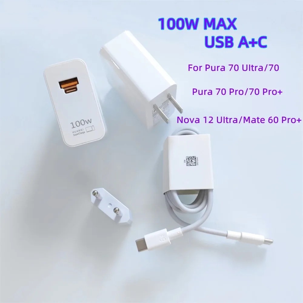 Huawei Fast Charger EU/US/UK Max 100W SuperCharge PD/QC 3.0 Quick Charge สําหรับ Pura 70 80 UItra Ma