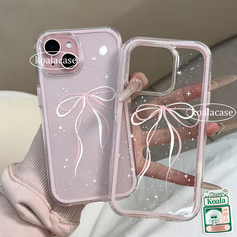 เคสกันกระแทก 2 in 1 สีชมพูและสีขาว สำหรับ IPhone 11 16 12 13 15 14 Pro Max 7Plus XR 13 X XS 8Plus Max SE เคสไอโฟน11
