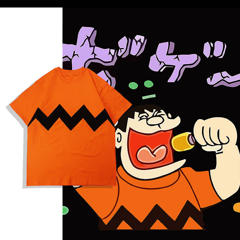 เสื้อยืดลายการ์ตูนล้อเลียน Fat Tiger brother peripheral เสื้อยืดแขนสั้น Fat Tiger สำหรับผู้ชายและผู้หญิง S-5XL