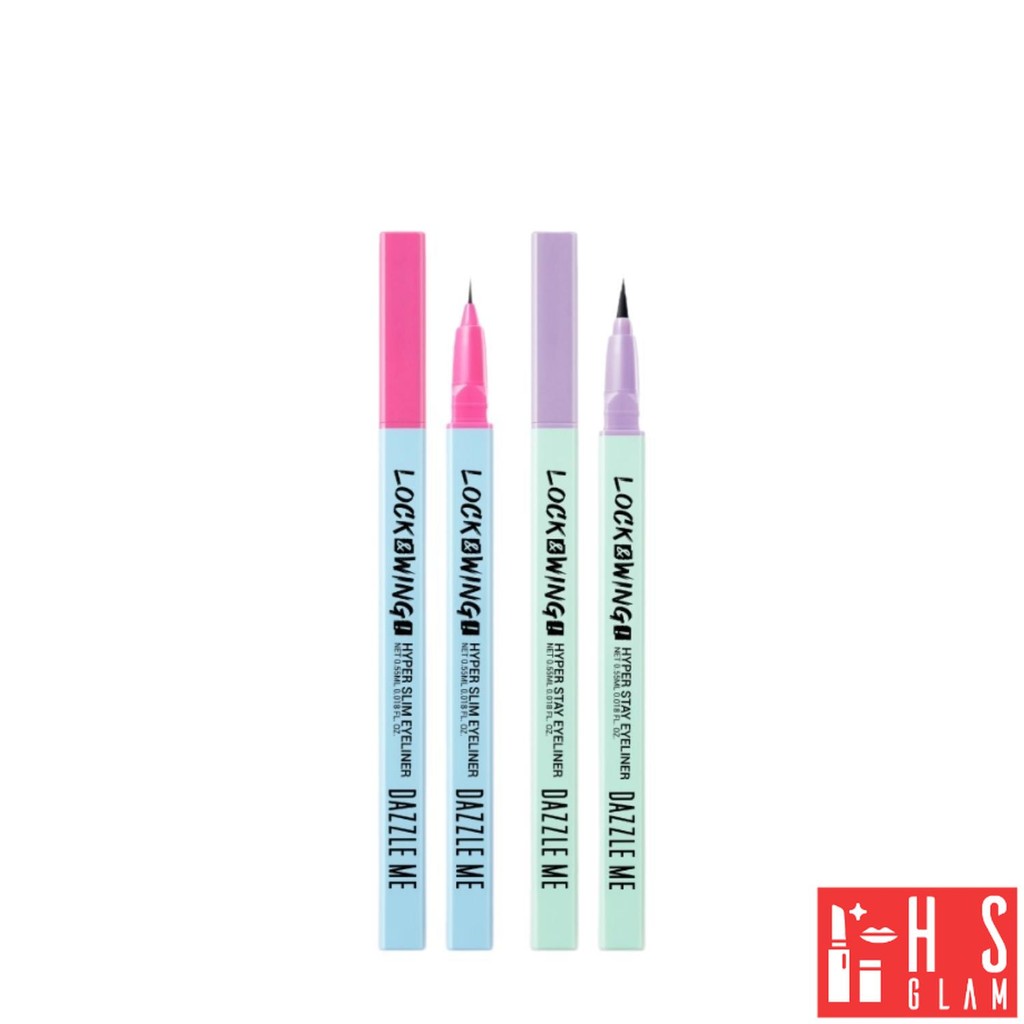 DAZZLE ME Lock&Wing Hyper Slim-Hyper Stay Eyeliner อายไลน์เนอร์เส้นคมชัดเขียนง่าย ติดทนนาน กันน้ำ