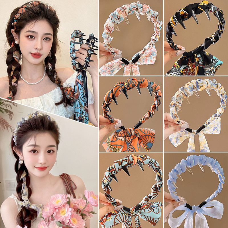 bandeau สไตล์วินเทจ สำหรับผูกผมและทำทรงผมหลากหลาย พร้อมผ้าโพกศีรษะ