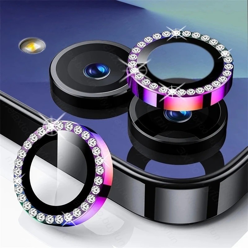 SAMSUNG สําหรับSamsung Z Flip 7 7FE Glitterเพชรโลหะกล้องเลนส์ฟิล์มกระจกนิรภัยสําหรับSamsung Zพับ 7 Anti Scratchทนโทรศัพท์ปกหลังเลนส์กันชนProtector
