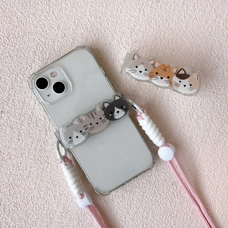 Cozy Kitty Snap Strap Phone Lanyard Clip
