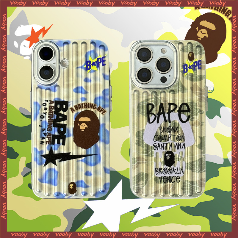 Soft Shell BAAPE APE Camouflage Label Bright Surface กระเป๋าเดินทางเคสโทรศัพท์เหมาะสําหรับ IPhone17 17AIR 16 16P 16PM 15 15P 15ProMax 14PM 14Pro 13 13P 13PM 12 12P 12PM 11 11Pro 11PM