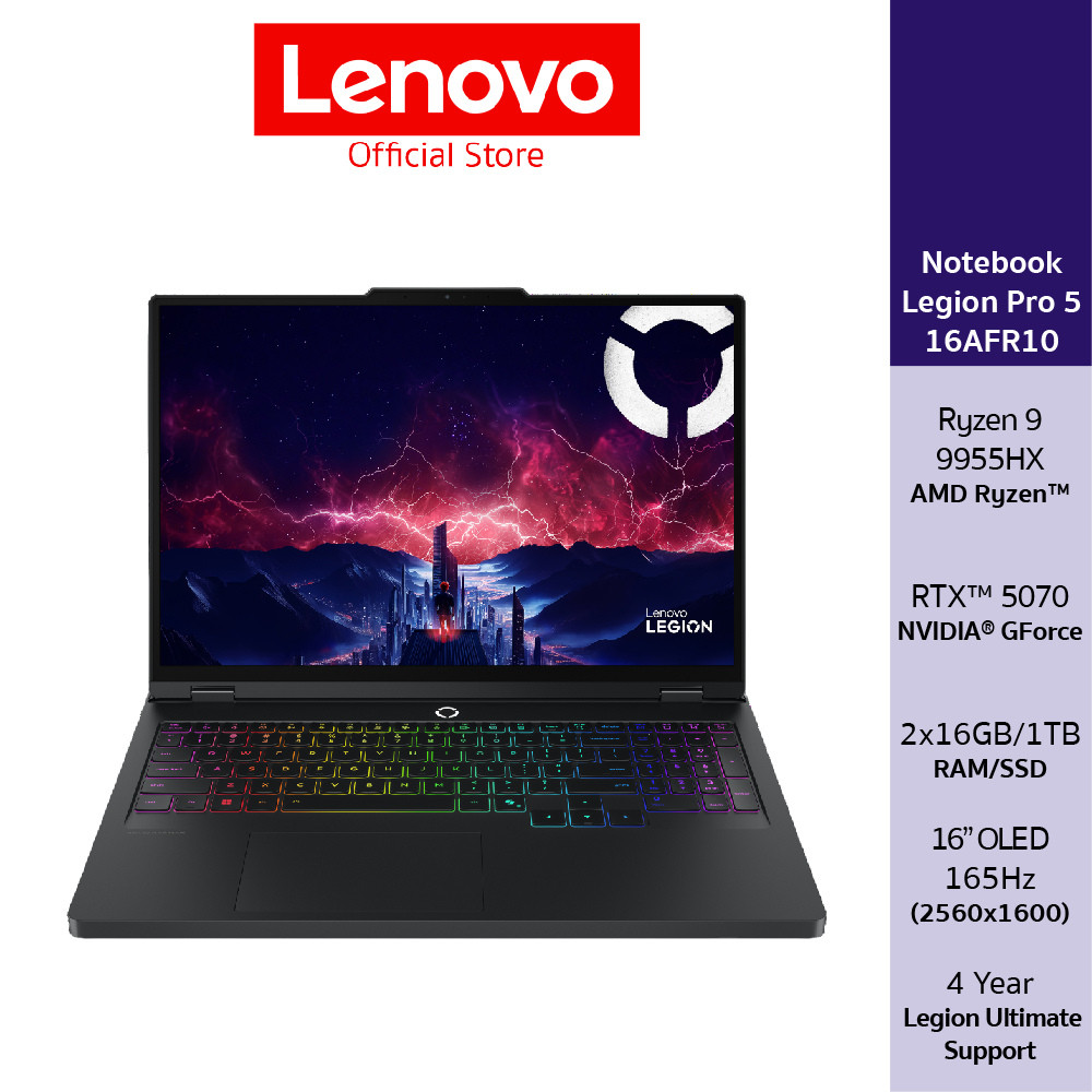 Lenovo Legion Pro 5 16AFR10(83F2000STA)Notebook Gaming RYZEN 9 9955HX RTX 5070 2x16GB SSD 1TB 16" OL