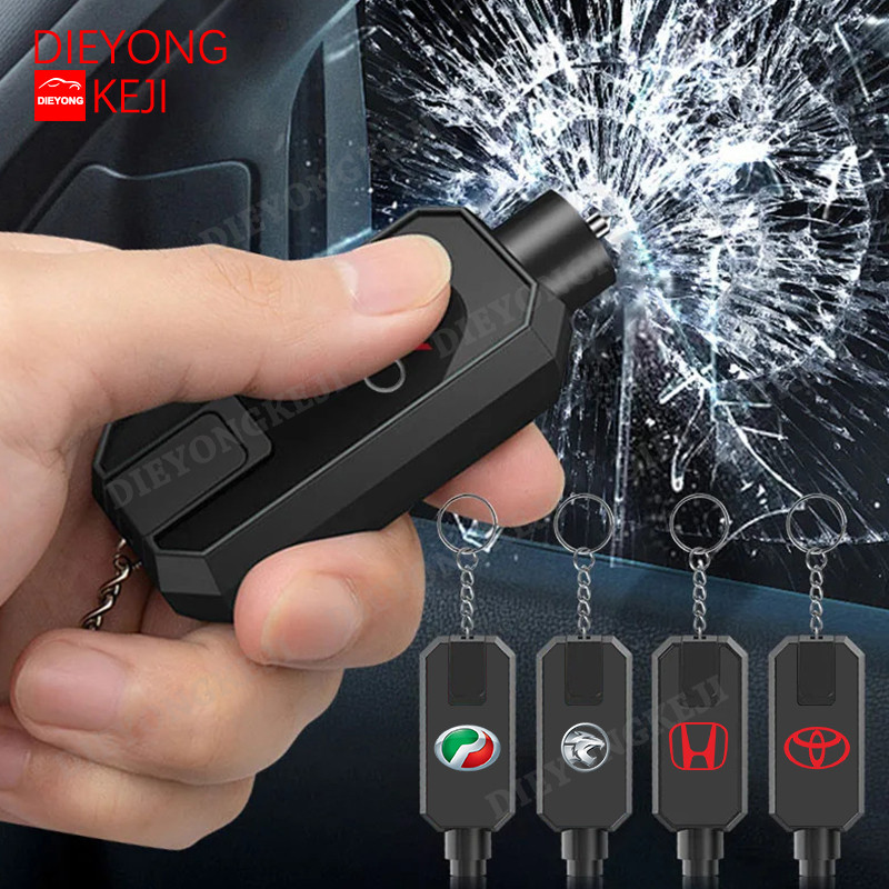 ไดยงเคจิ/จว รถความปลอดภัยค้อนรถกระจกหน้าต่าง เบรกเกอร์ อัตโนมัติเข็มขัดนิรภัยตัดมีดมินิช่วยชีวิตหนีค้อนรถฉุกเฉินเครื่องมื