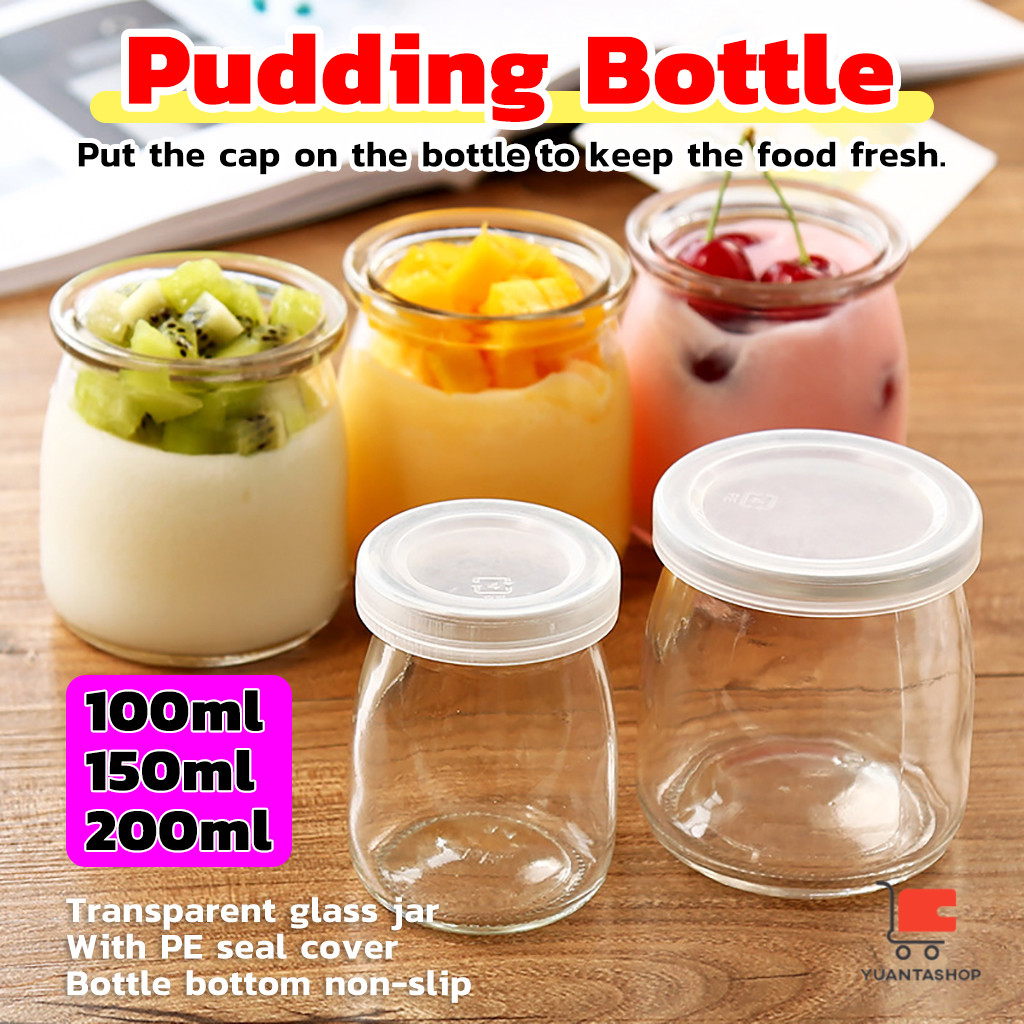 YT ขวดพุดดิ้ง กระปุกโยเกิร์ต ขวดแก้วใส่พุดดิ้ง พร้อมฝาปิด 100ml 150ml 200ml การทำโยเกิร์ต มูส ของหวา