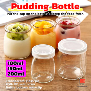 YT ขวดพุดดิ้ง กระปุกโยเกิร์ต ขวดแก้วใส่พุดดิ้ง พร้อมฝาปิด 100ml 150ml 200ml การทำโยเกิร์ต มูส ของหวาน DIY Pudding Bottle