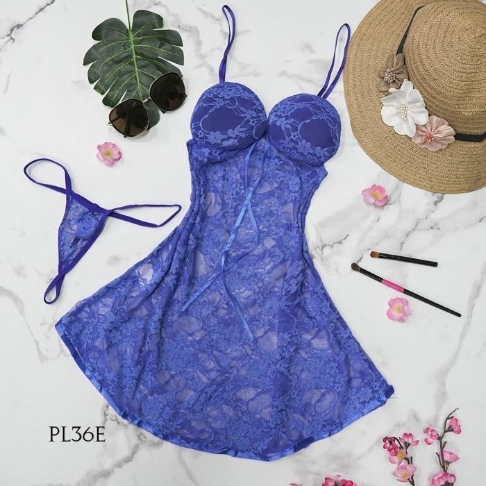 SEXY TRANSPARENT LINGERIE ADULT WOMENS SLEEPWEAR BLUE PL36E