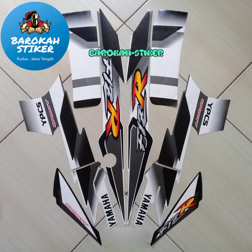 Striping สติกเกอร์รายการเสารถจักรยานยนต์ Yamaha F1ZR fizr fiz r f1 zr 2000 2001 สีขาวสีดํารายการร่าง