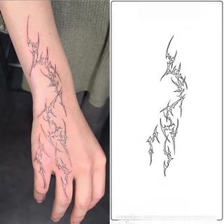สติกเกอร์รอยสักเพชรหนามลายเซ็กซี่สำหรับข้อมือ กันน้ำได้ ทนนานถึง 15 วัน
