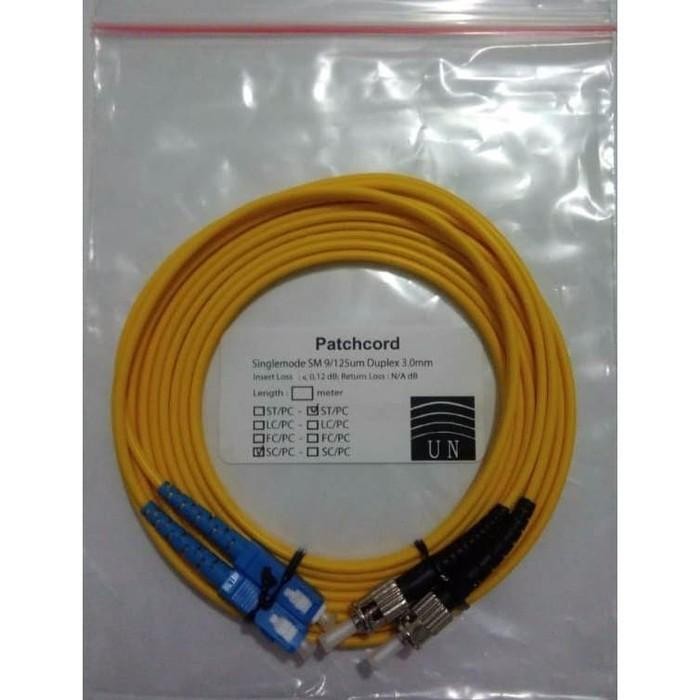 Patchcord Fiber Optic ST SC / SC ST Duplex Singlemode 9/125um 15 เมตร