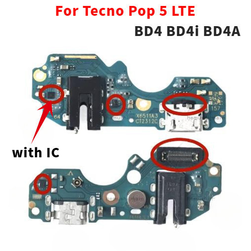 USB ชาร์จพอร์ต Charger Board Flex สําหรับ Tecno Pop 5 Lite BD4 BD4i BD4A