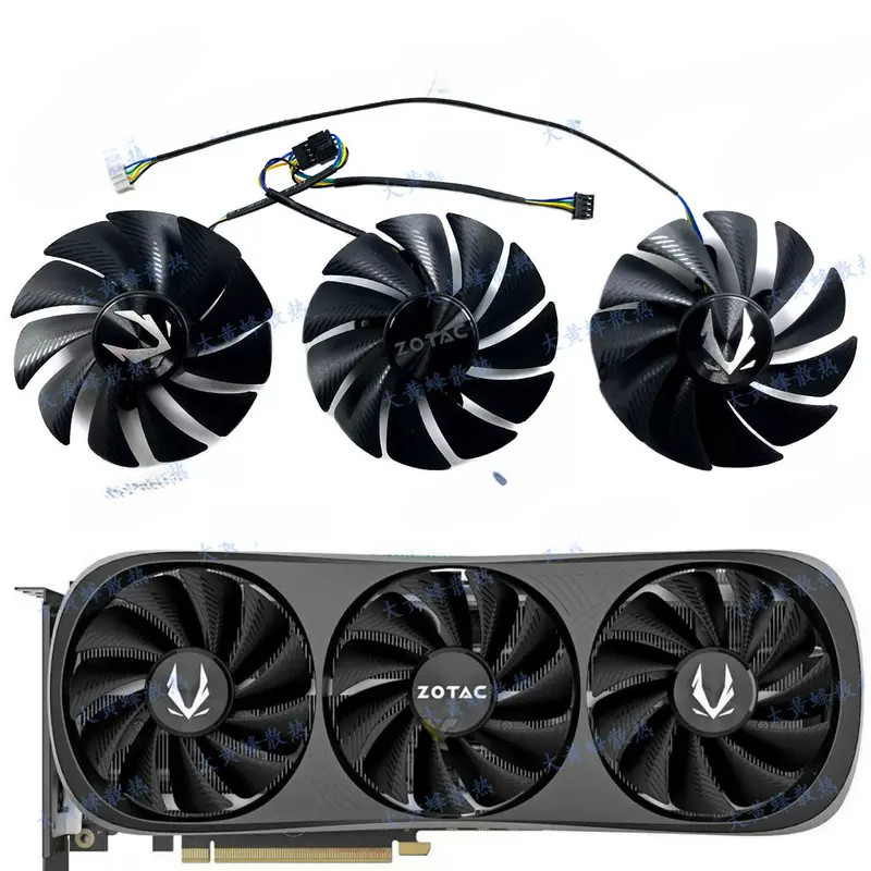 พัดลมระบายความร้อนใหม่สําหรับ ZOTAC RTX4070 RTX4070ti RTX4080 การ์ดกราฟิก Super TRINITY
