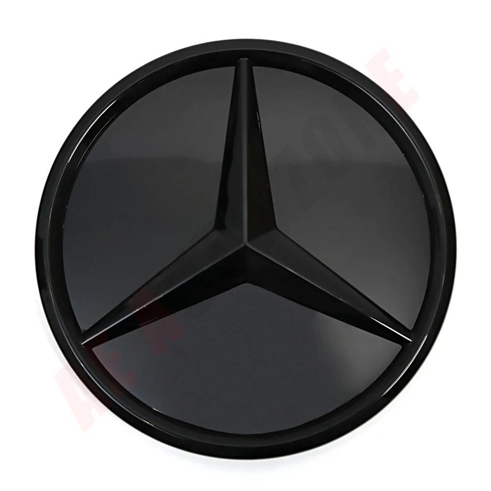 สีดําและสีเงินกระจังหน้าใหม่ล่าสุด 3D สไตล์ Chrome Star Emblem ใหม่สําหรับ Mercedes Benz SL-Class R2