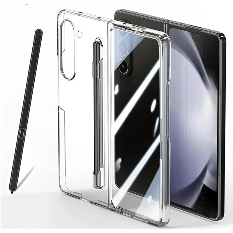 Skin Feel Slim Case Case Samsung Galaxy Z Fold 7 6 5 4 3 พร้อมที่ใส่ปากกาสไตลัสปลอกแข็งพลาสติก