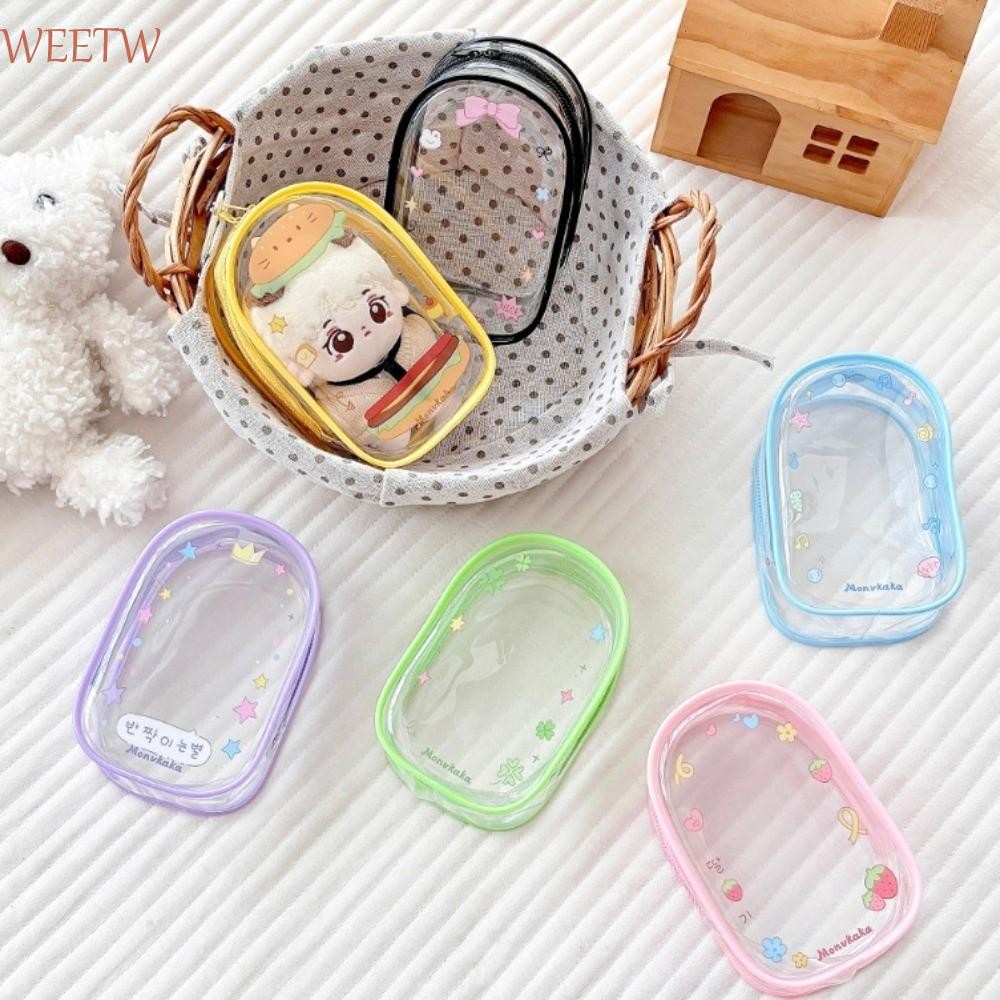สุดสัปดาห์ กระเป๋าเก็บตุ๊กตาโปร่งใส 10 ซม. พร้อมซิป ดีไซน์การ์ตูนน่ารัก ป้องกันฝุ่น พกพาสะดวกสําหรับโชว์กลางแจ้ง