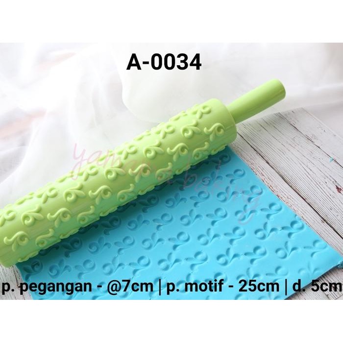 A-34 Rolling pin roller roller fondant คุกกี้นูนแกะสลัก motif