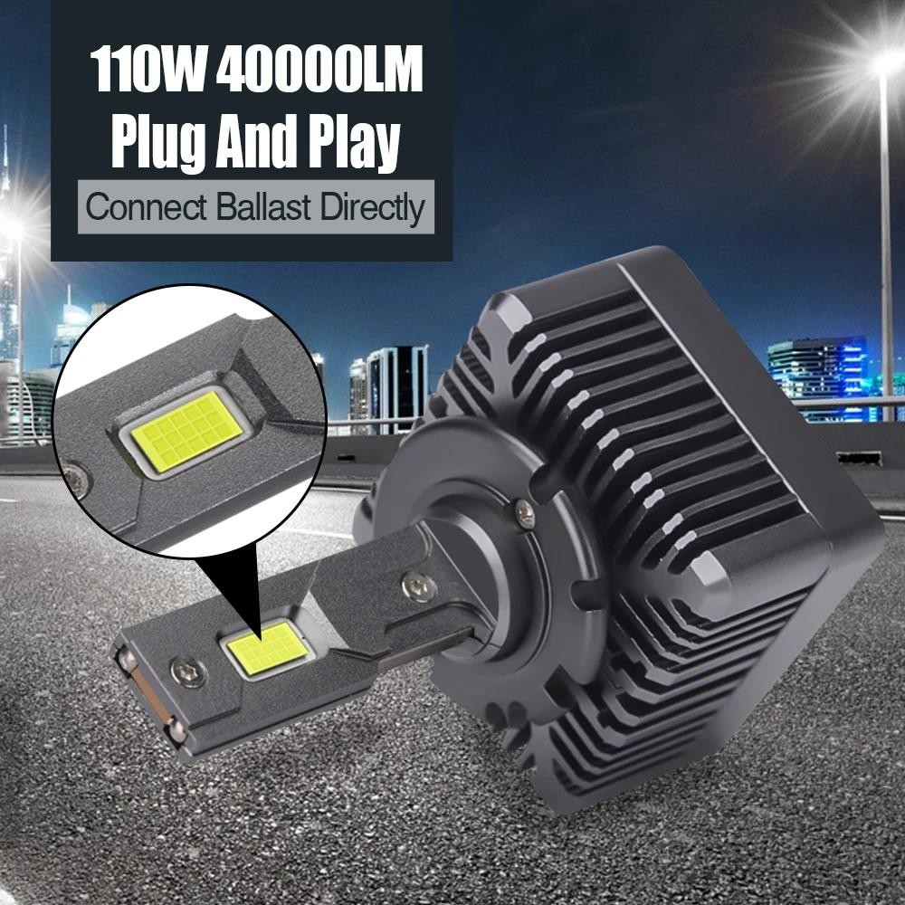 Carshark D1S LED ไฟหน้า Canbus HID D2S D3S D4S D5S D8S หลอดไฟอัตโนมัติ 110W 40000LM Super Bright D1R