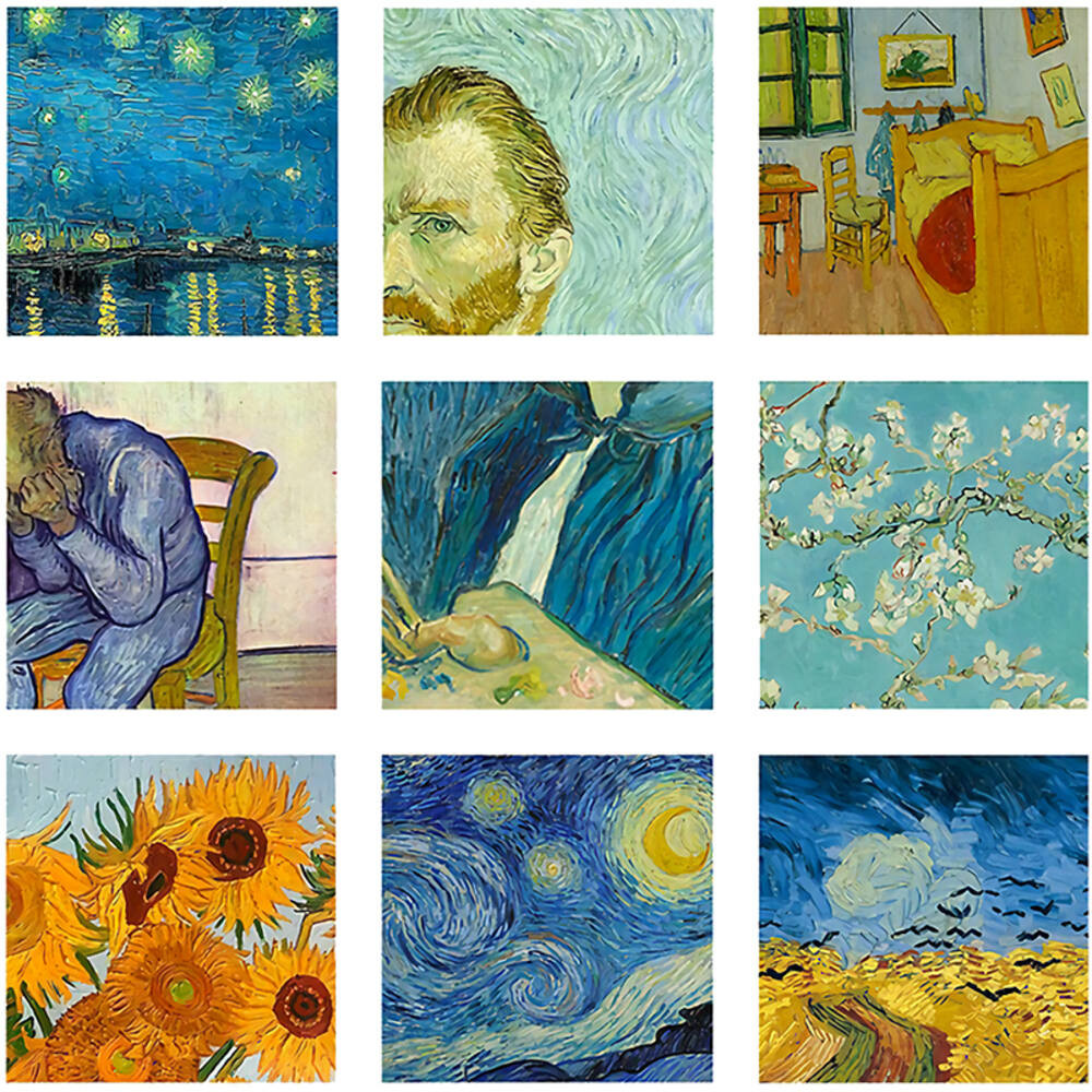 Van Gogh แฟชั่นสติกเกอร์โอนความร้อน สำหรับเพิ่มลวดลายเอง DIY ตกแต่งเสื้อผ้าและกระเป๋า