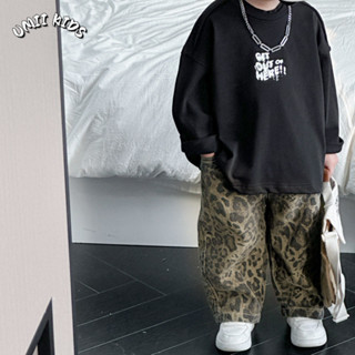 UMII KIDS กางเกงยีนส์ เด็กผู้ชาย เกาหลี แฟชั่น หล่อ เท่ พิมพ…