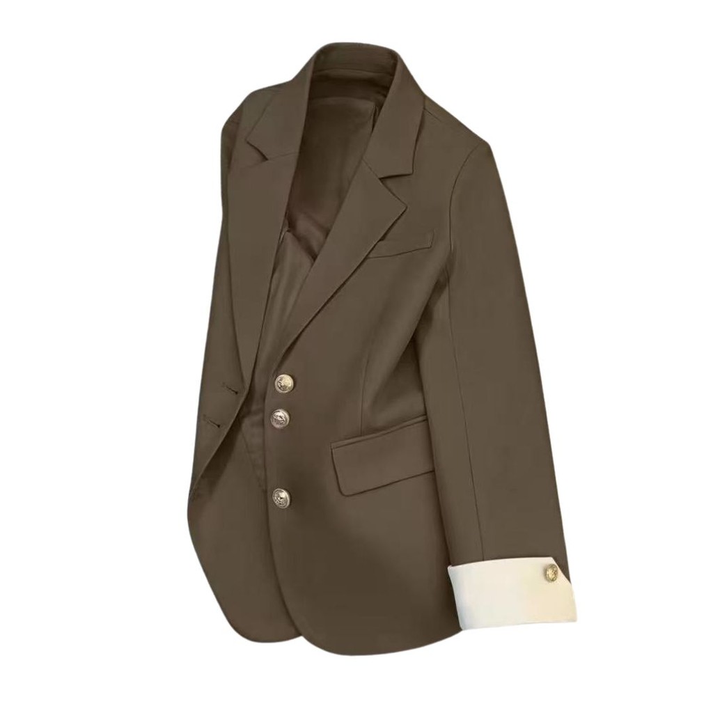 SUIT-22 เสื้อสูทแขนยาว สำหรับผู้หญิง Blazer กระดุมทอง สูทแขนยาว เนื้อผ้าดี มีซับใน สินค้าพร้อมส่ง