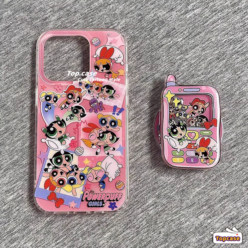 เข้ากันได้กับ IPhone 16 15 14 13 12 11 Pro Max X XR Xs Max 7 8 Plus SE2020 การ์ตูน Power Girls Bracket เคสโทรศัพท์ปกอ่อน - รูปที่ 5